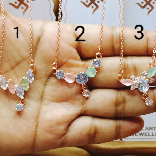 Rose gold AD pendant chain
